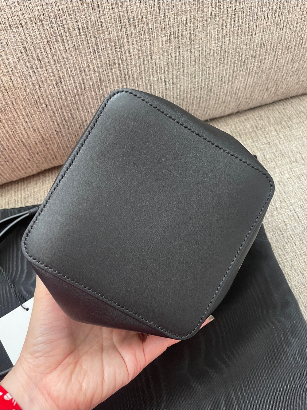 Celine Cube Black Leather Mini Vanity Bag with Gold-Tone Trim - Picture 7 of 9